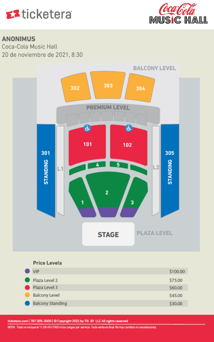 The Coca Cola Seating Chart