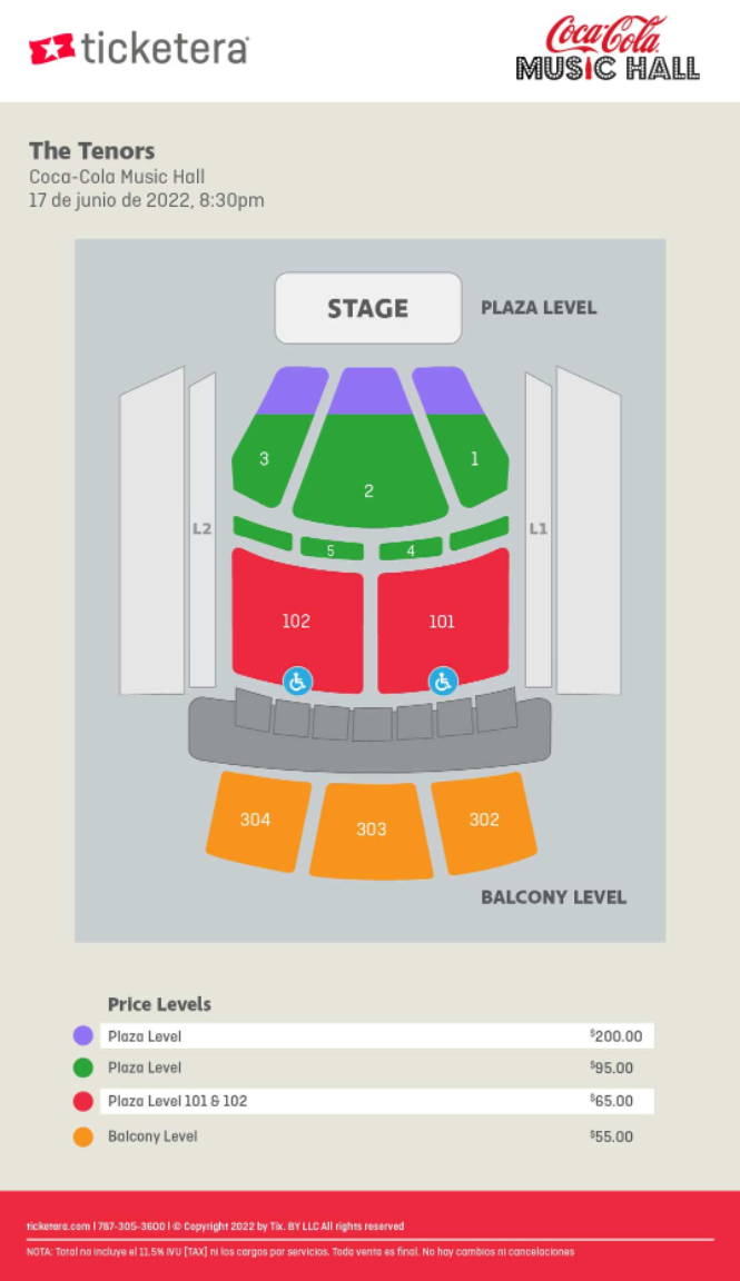 Coca Cola Seating Chart