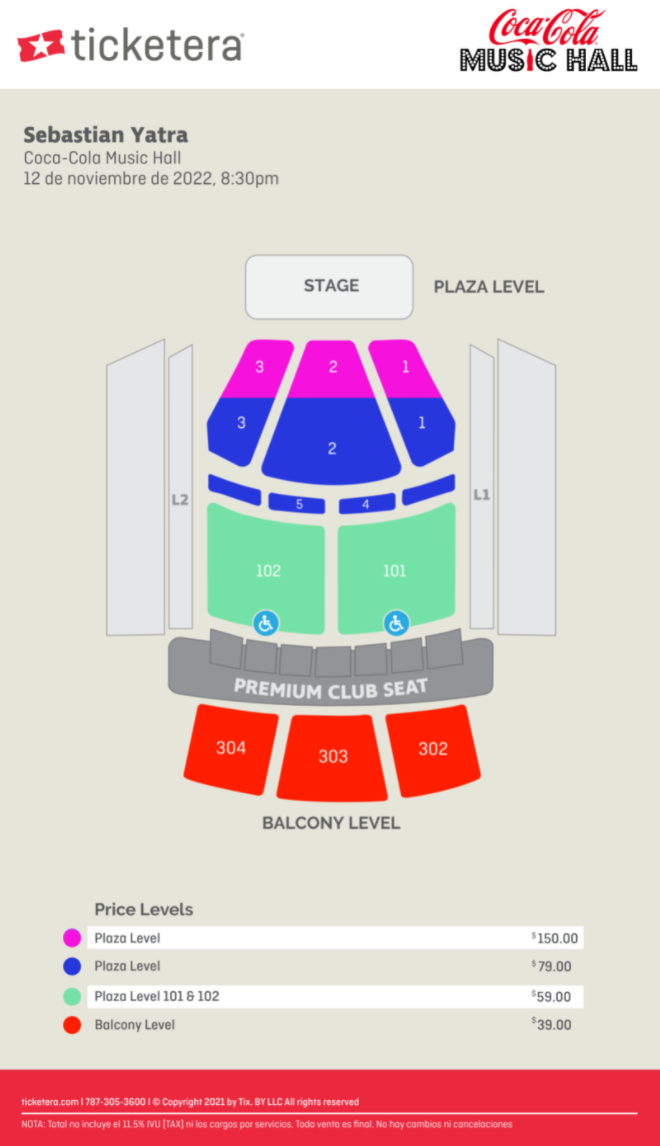 The Coca Cola Seating Chart